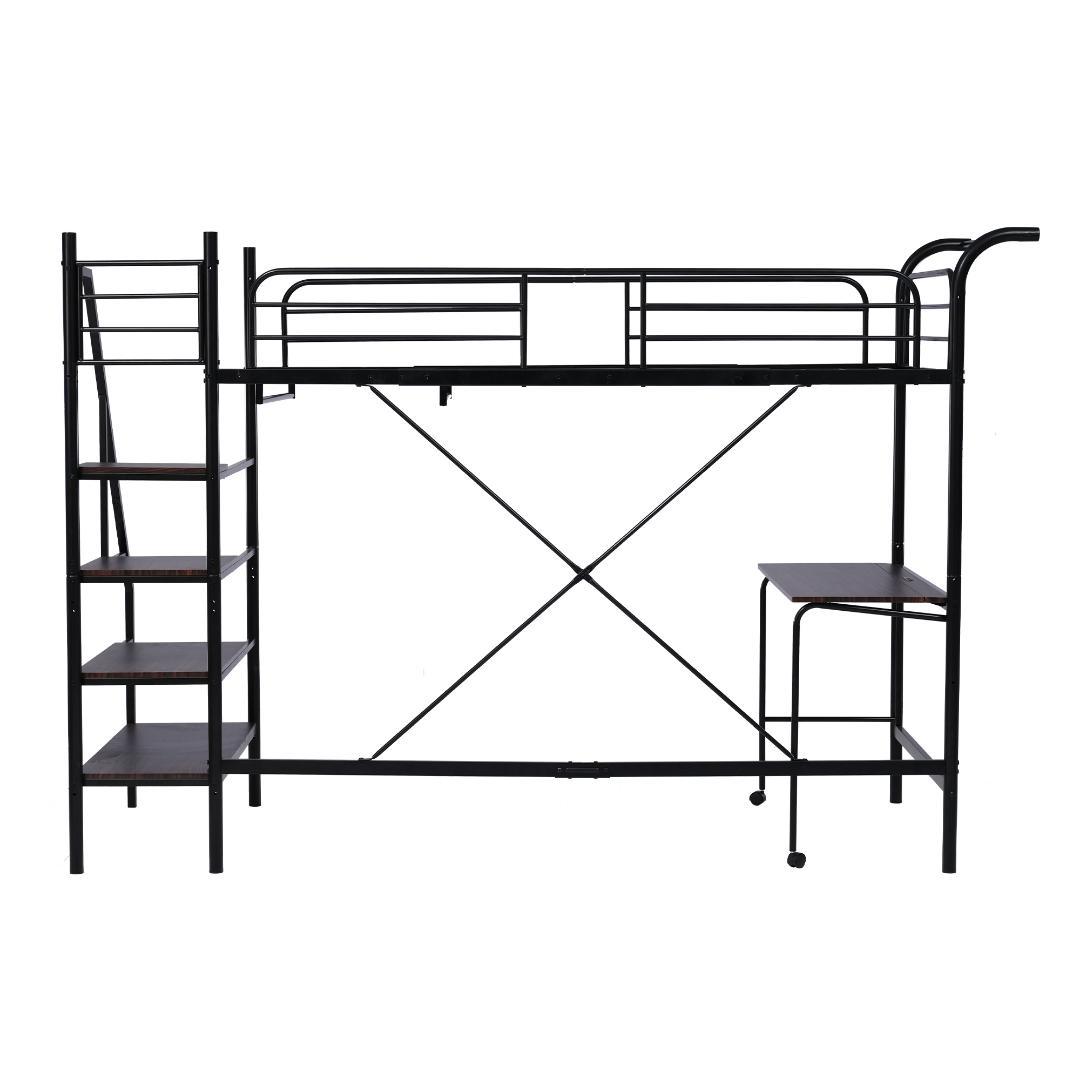 ロフトベッド シングル デスク付きコンセント付き 収納付き 耐荷重150kg