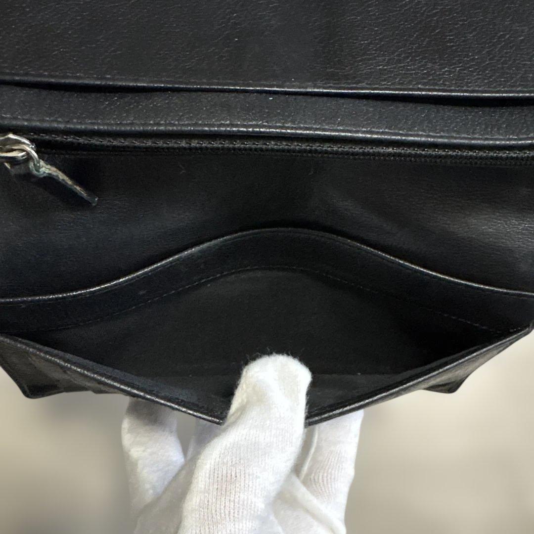 【CHANEL】カメリア 二つ折り長財布 レザー ブラック（シャネル）