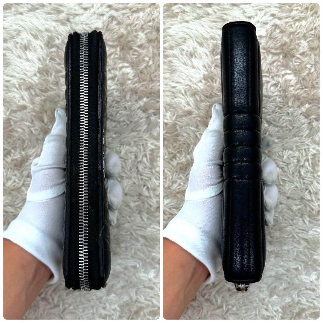 【美品】プラダ 長財布 ラウンドファスナー ブラック ダイアグラム シルバーロゴ