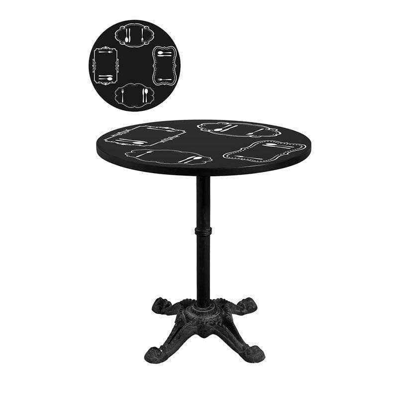 カフェテーブル　ラウンド　アンティーク調　アイアン　ブラック　お洒落　引取り限定