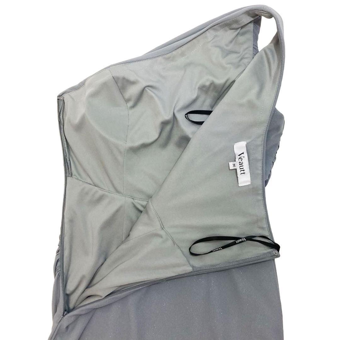 Veautt ヴュート ワンショルダー タイトミディアムキャバドレス グレー