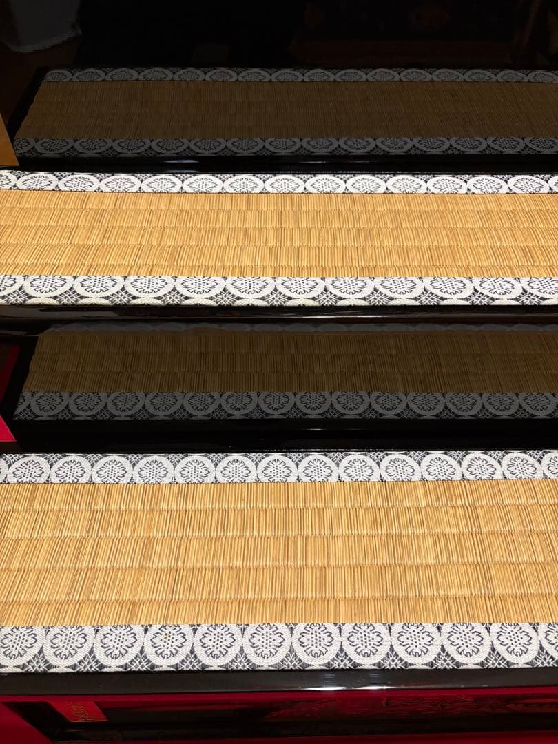 雛人形 七段飾り 台・屏風・道具③④⑤ 三段重/ぼんぼり/桜橘 ※シミ色あせあり