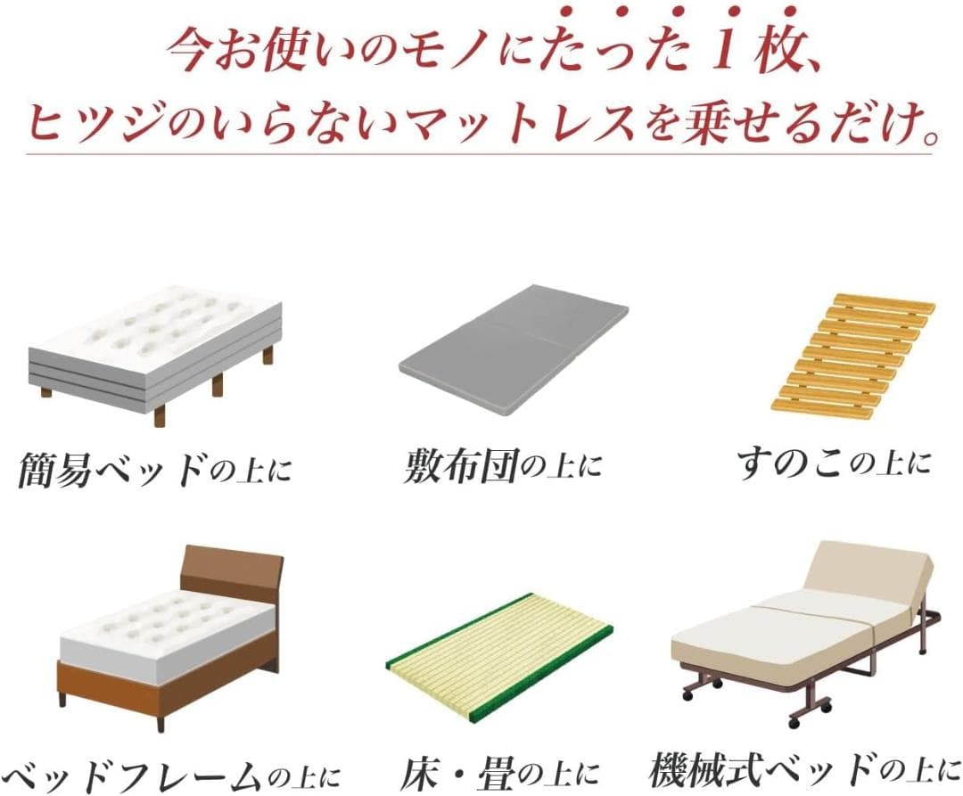 ヒツジのいらないマットレス シングル195×100×7cm