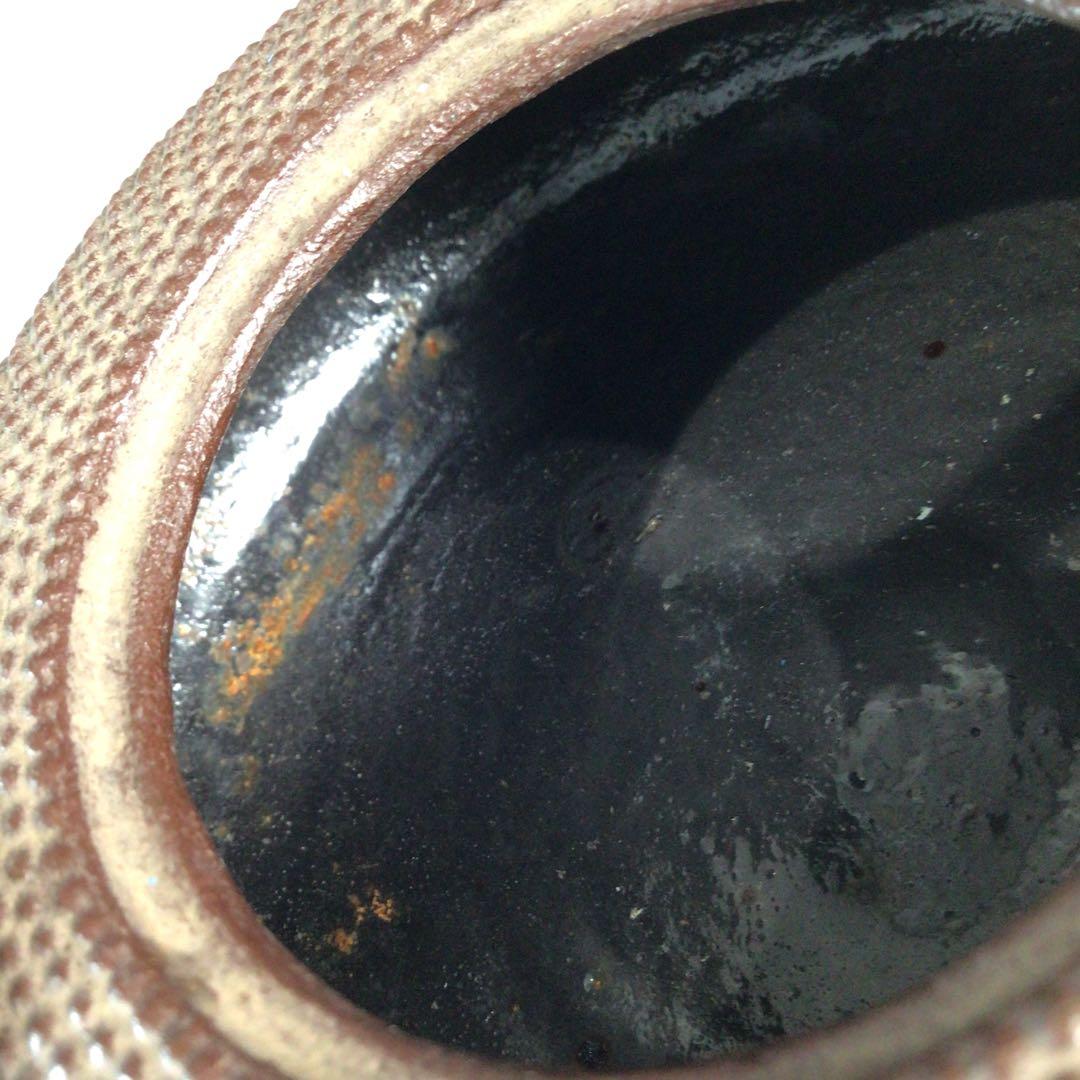 Ｐ３８５　銚子　『釜師　佐藤浄清造』『替蓋付』『平丸霰地紋』　共箱　酒器