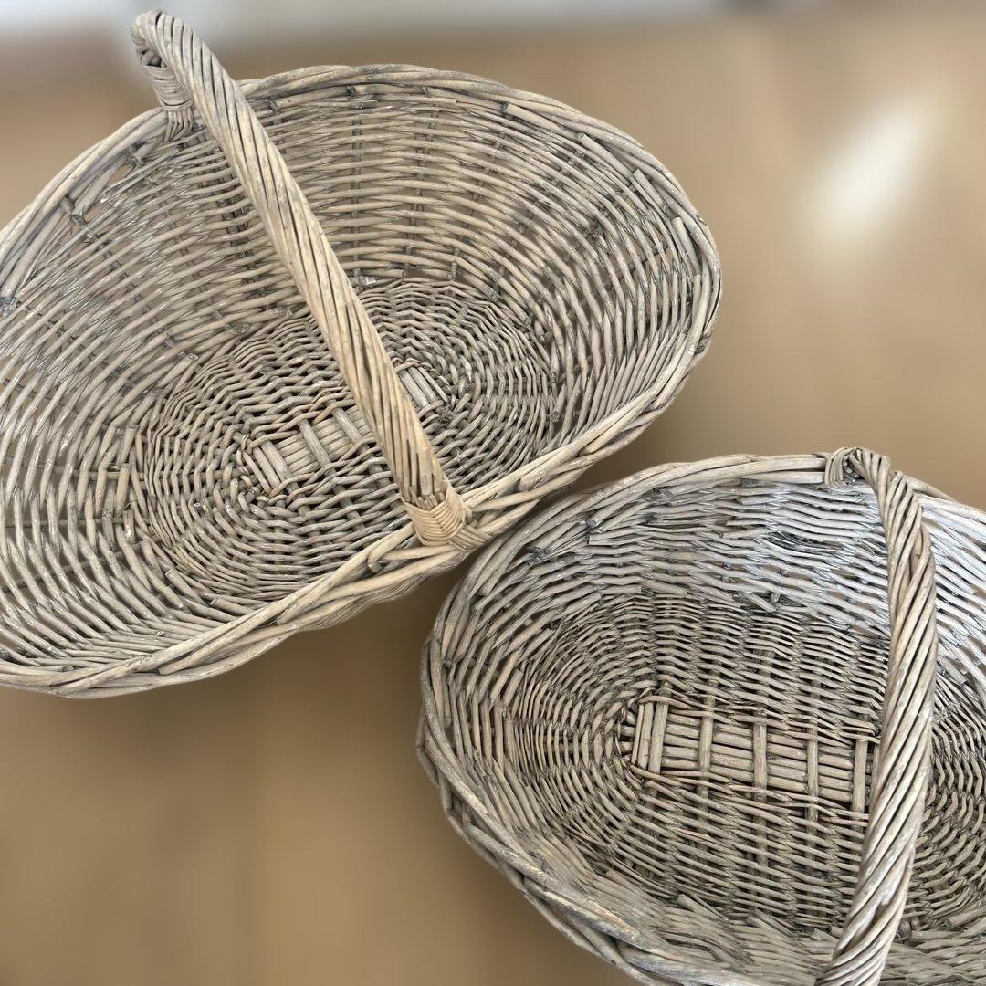 ザラホーム　かご　シャビー　2点セット　バスケット