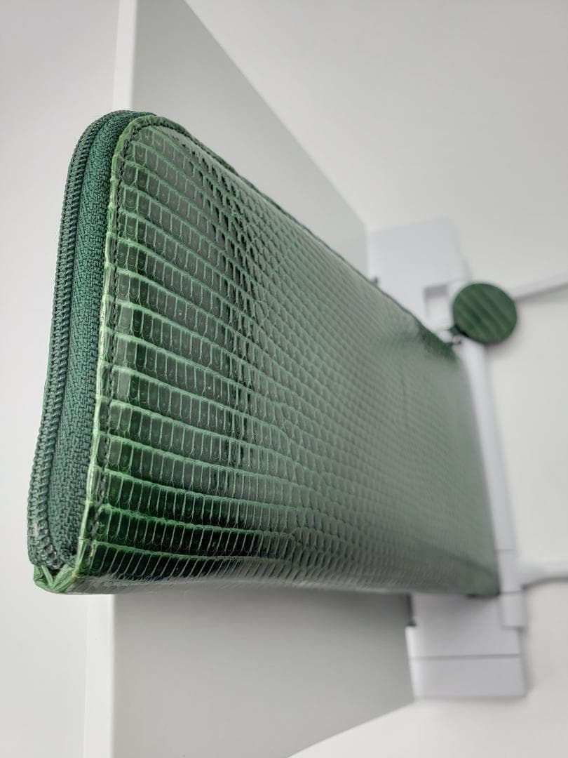 VAGRIE リザード本革 L-origin 長財布 ダークグリーン