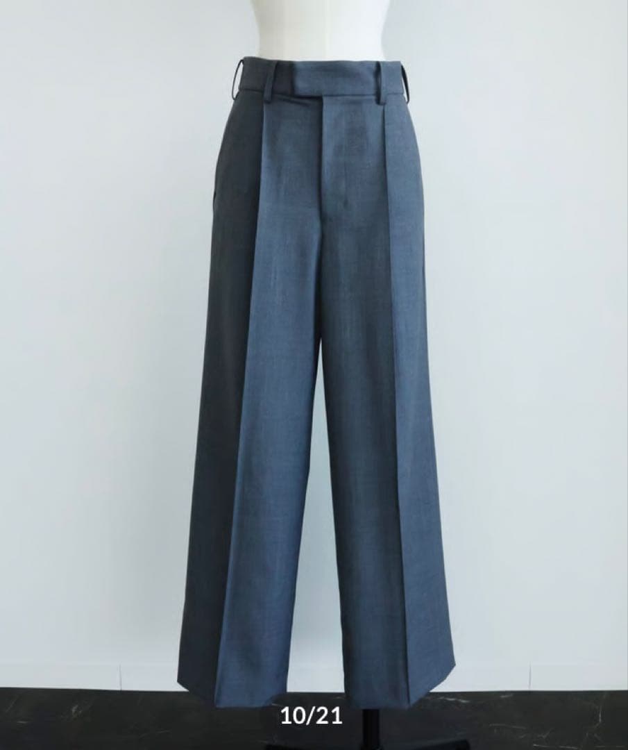 【新品未使用タグ付】OHGA 梳毛パンツ ワイドパンツ グレー M