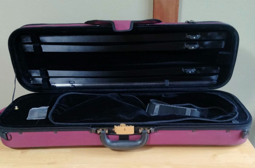 4/4バイオリンケース スーパーライト四角赤