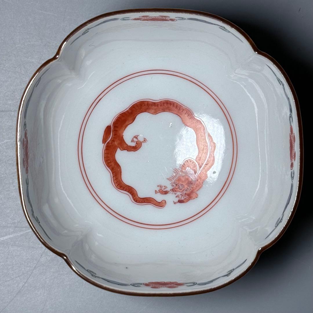 古伊万里　柿右衛門様式　向付　13客　赤絵龍図　竹に紅葉　梅　花蝶図　老松