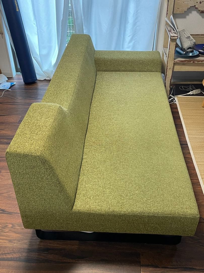 フランネルソファ　シエスタ　３人掛け　ソファベッド　グリーン　緑