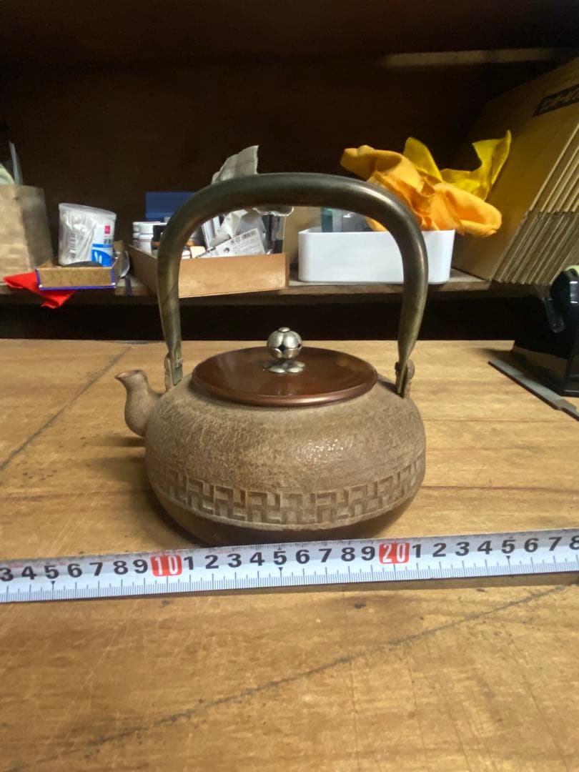 古い卍入瀟酒瓶 しょうしゃ 銅瓶 鉄瓶 茶道具
