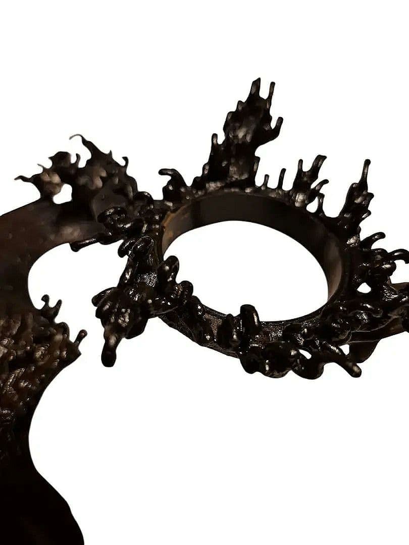 清泉古流 薄端 花器 真鍮 銅製 波足 茶道具 華道具 花瓶 骨董 インテリア