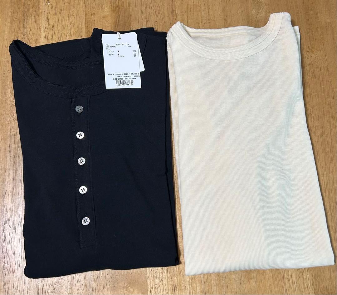 etretokyo エトレトウキョウ　ヘンリーネックレイヤードロンTee