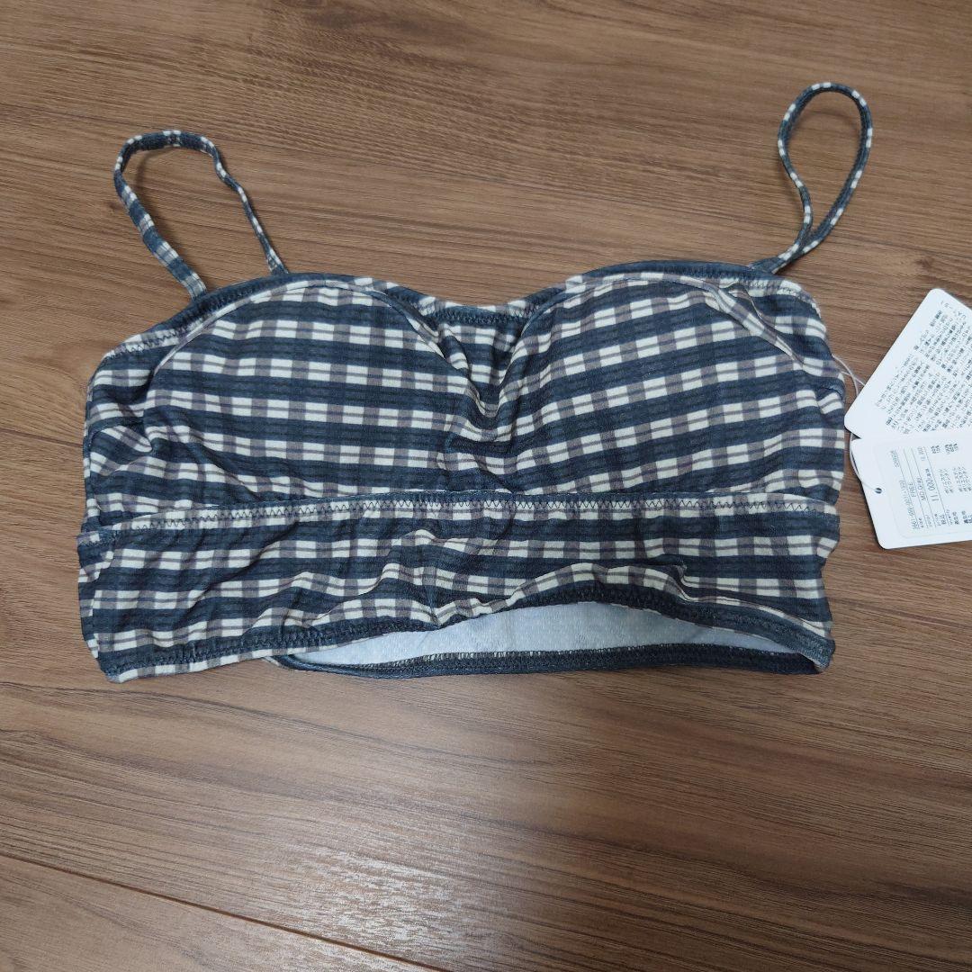 チェック柄　ビキニ　スカートセット FREEサイズ　グリーンレーベル