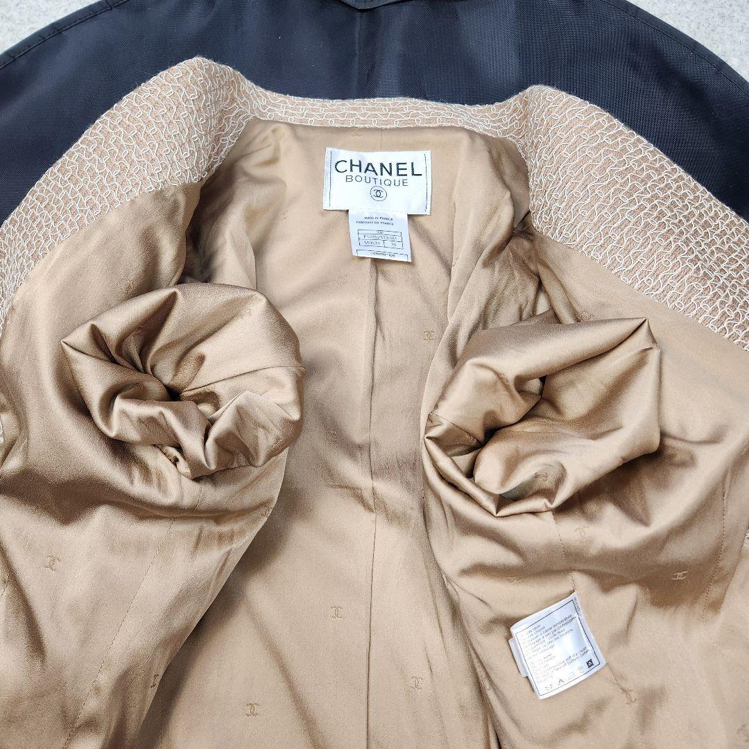 極美品✨CHANEL 98P ジャケット 刺繍 銀ボタン 38 ベージュ