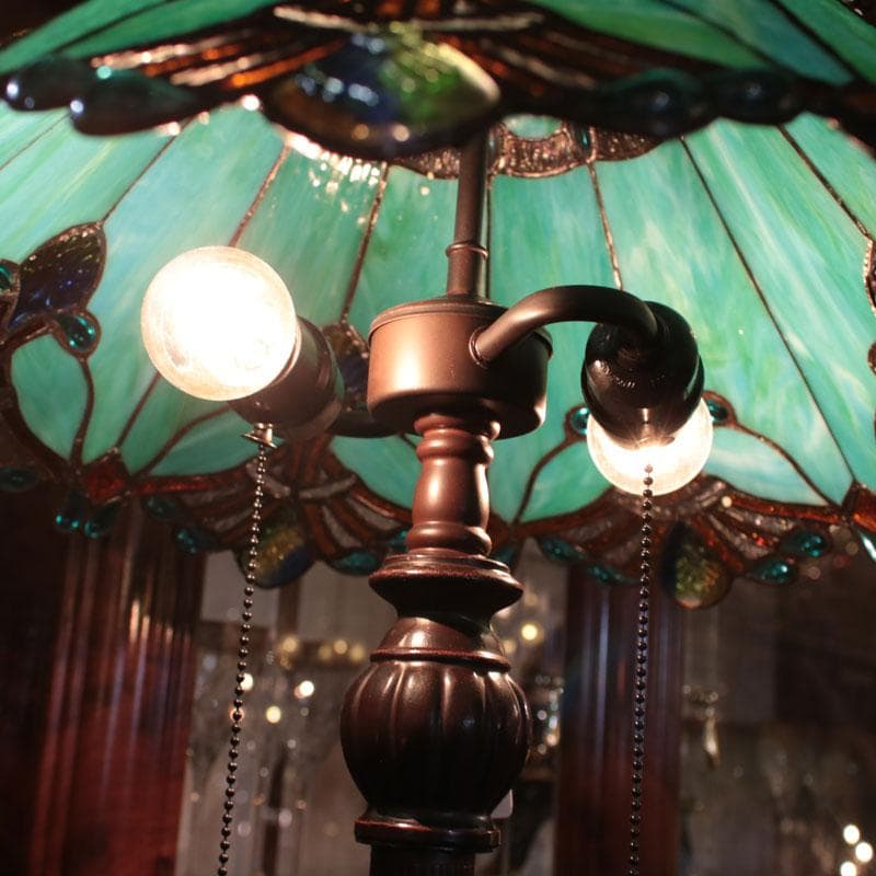 ステンドグラスフロアランプ グリーン 室内照明 321-158