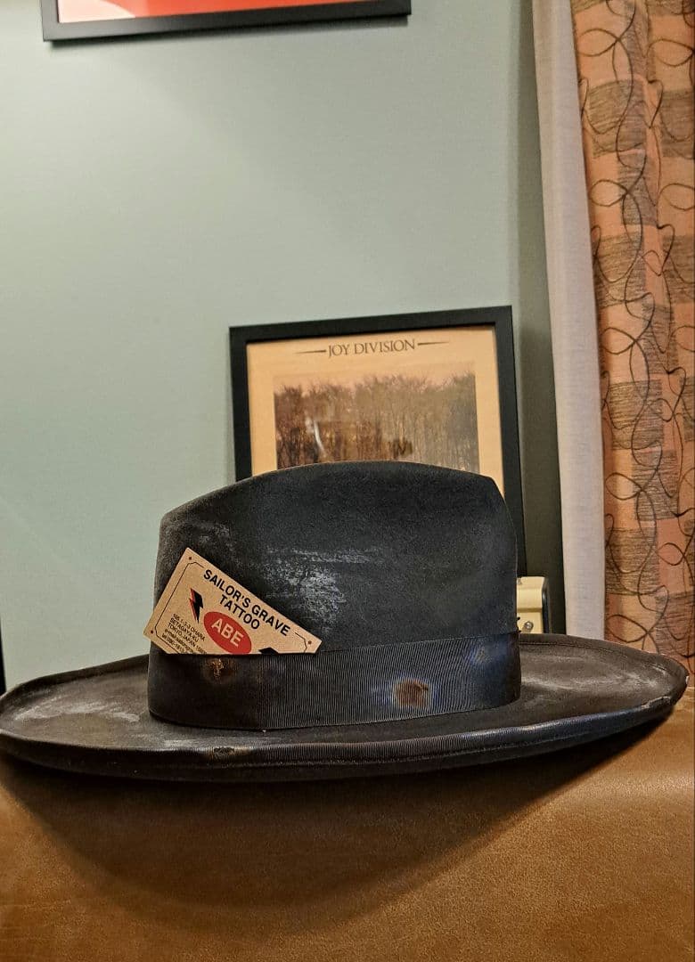 the fat hatter ファットハッター ロングブリム フェドラハット 黒