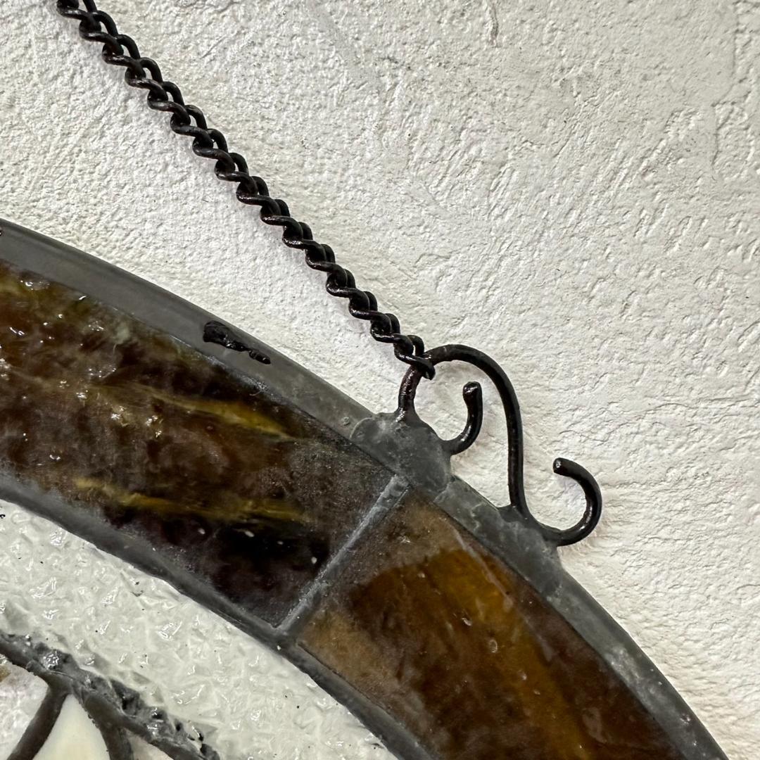 西洋アンティーク特大　ステンドグラス　直径41cm アートパネル　⑫