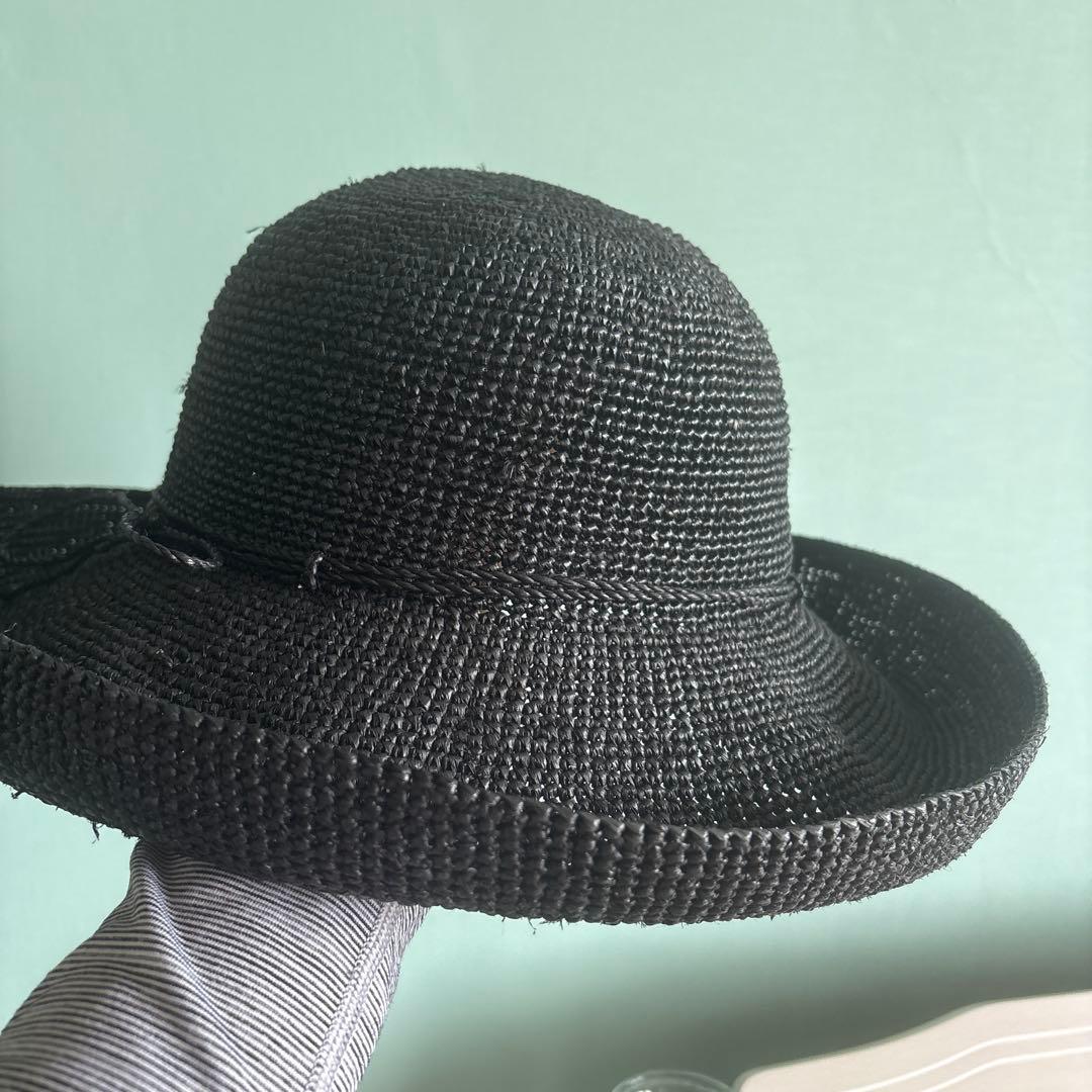 ヘレンカミンスキー　ハット　ラフィア　帽子　 プロバンス12 黒