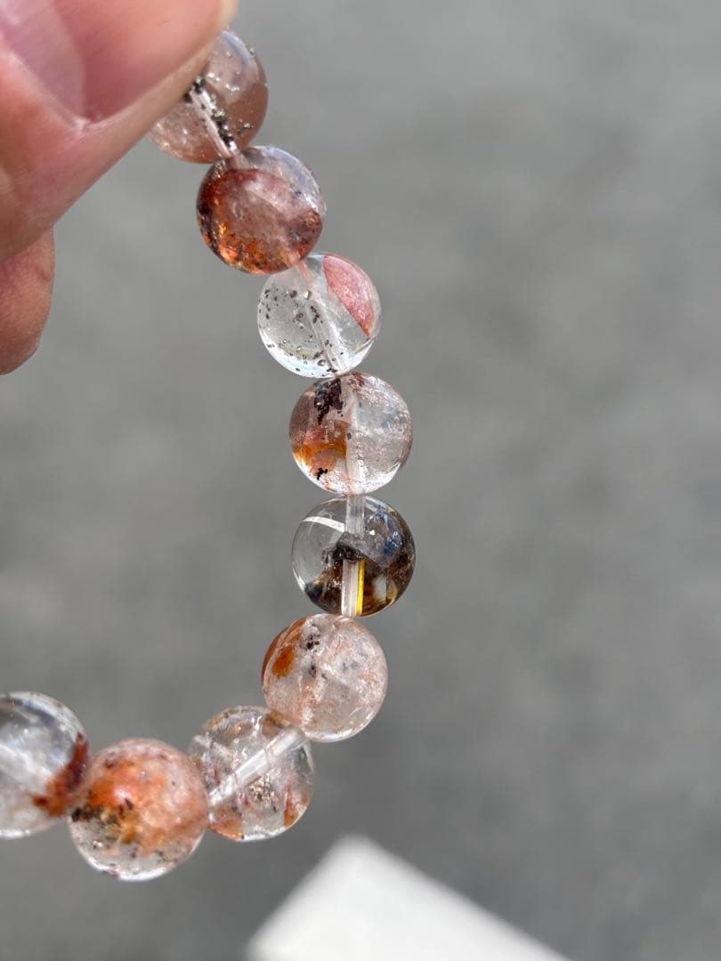 6*3様 ピンクパイライトインクォーツ　10ミリ　内径16センチ　透明感抜群