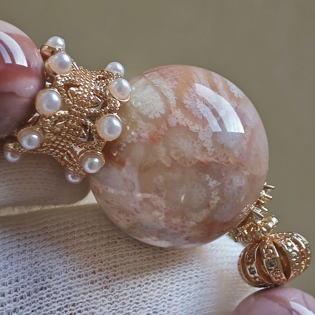 新作♡特大フォッシルコーラル、ピンク阿拉善瑪瑙、マザーオブパール
