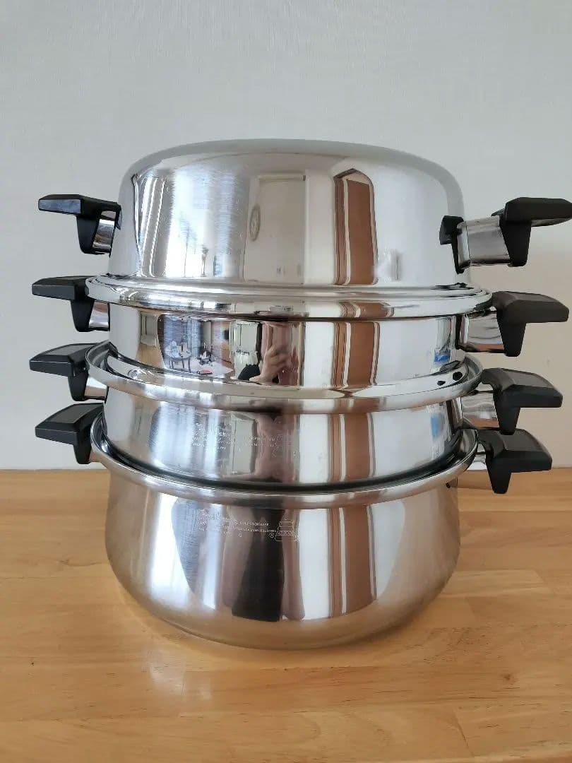 ロイヤルクイーン　6コート鍋+大フライパン+蓋+蒸し器 7点セット ガスIH対応