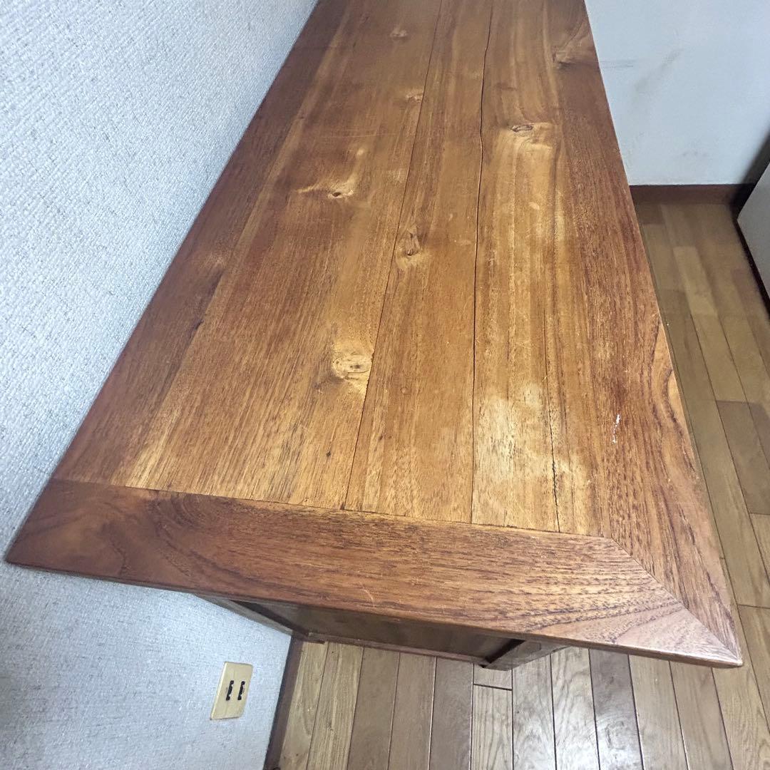 無垢材 サイドボード キャビネット 幅150cm アンティーク調　高級家具