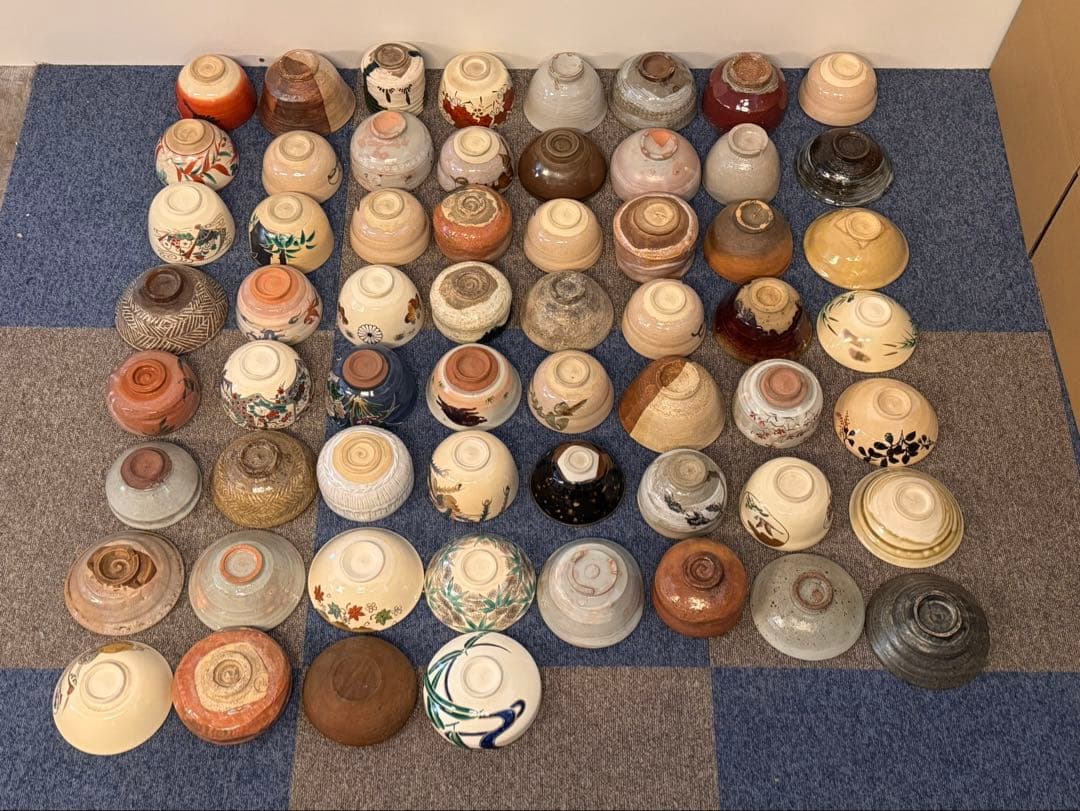 茶碗 抹茶碗 数茶碗 まとめて 60点 茶道具 箱無し 陶器 色絵 いろいろ