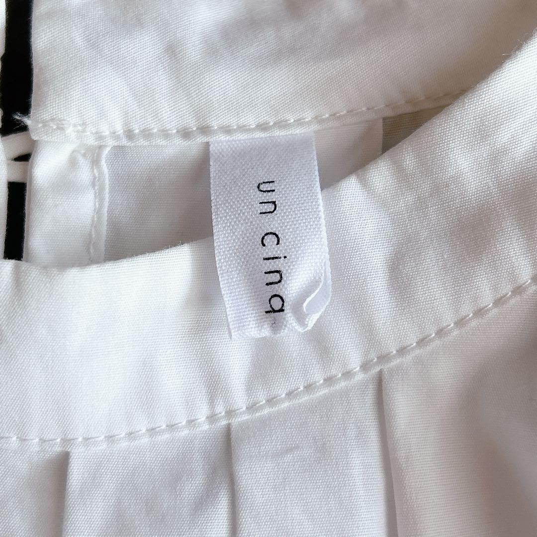 【美品】 un cinq ⿻ コットン 襟袖タック ブラウス セレモニー お仕事