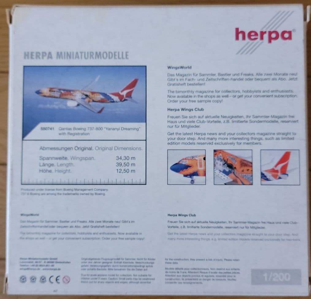 ☆希少☆ カンタス航空 B737-800 特別塗装機