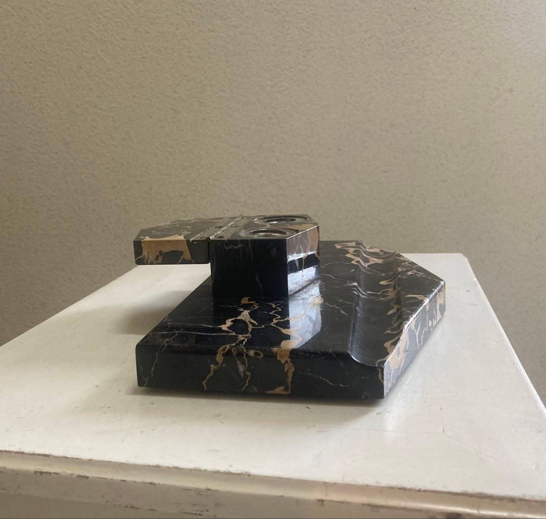 値下げ　フランス　アンティーク　ネロポルトロ　大理石　ペン置き　インク　イタリア