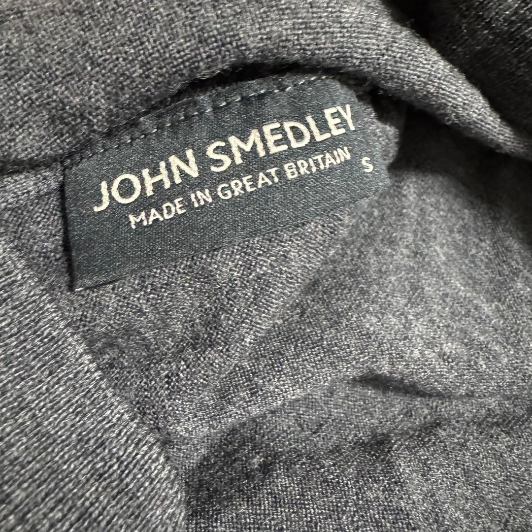 【美品】ジョンスメドレー タートルネック ニット S チャコール メリノウール