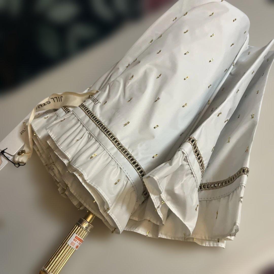 ジルスチュアート晴雨兼用傘 99% UVカット　キラキラ　フリル