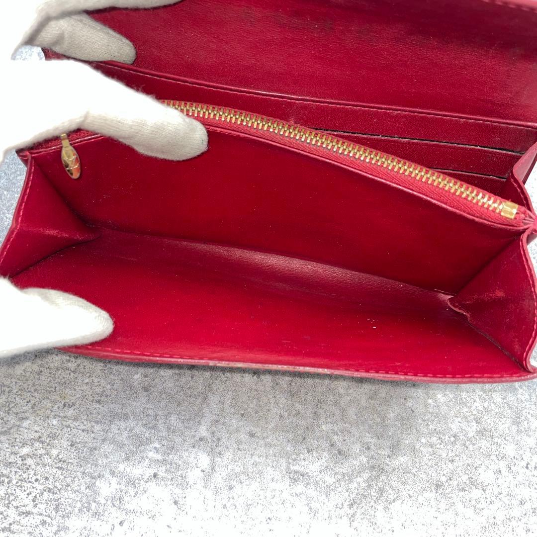 【微美品】LOUIS VUITTON ルイヴィトン　長財布　ヴェルニ　赤　レザー