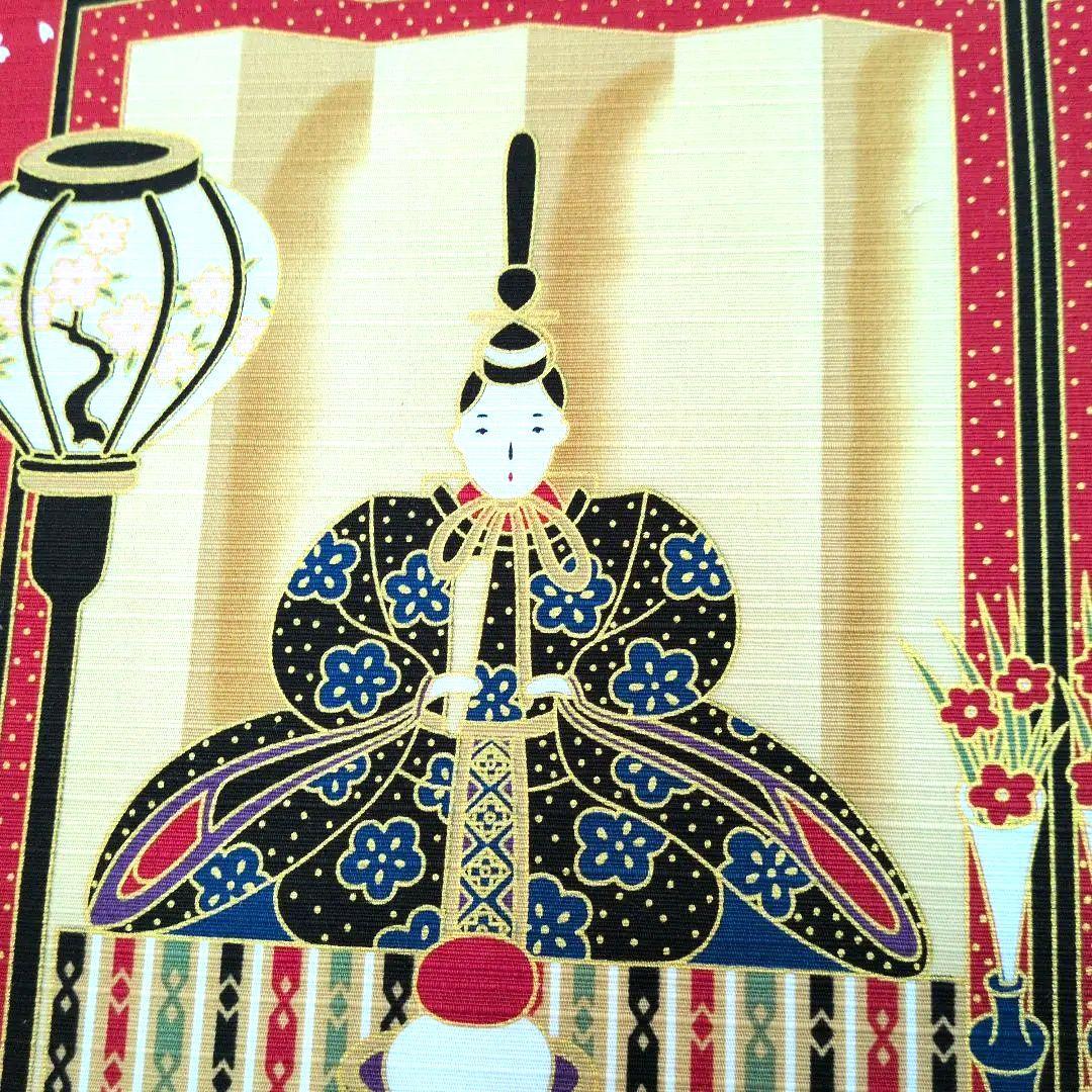 ひな祭り 掛け軸と布細工の寸松庵色紙とミニ衝立の 2点セット