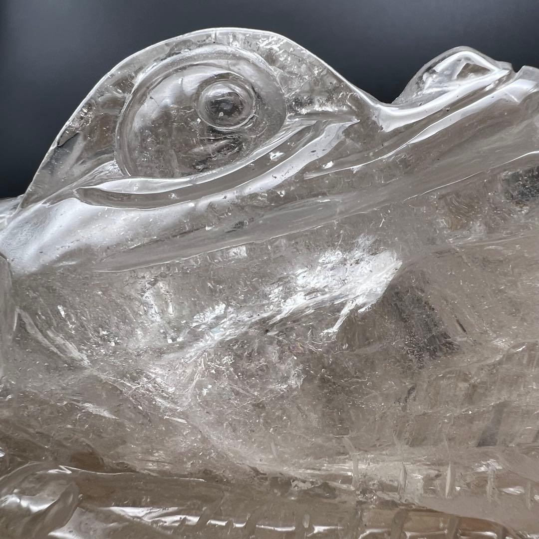 ✨富を招く至高の霊獣✨レインボー ライトニング水晶 三脚蟾蜍 金蟾 天然石 財運