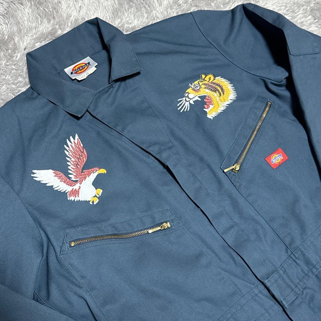 ガンダム様Dickies ディッキーズ つなぎ オーバーオール 長袖 刺繍 紺