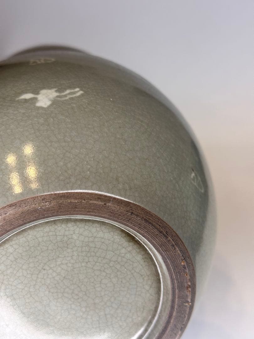 高麗青磁 葫蘆瓶 賞瓶 時代物 古陶磁 韓国 李朝 青瓷