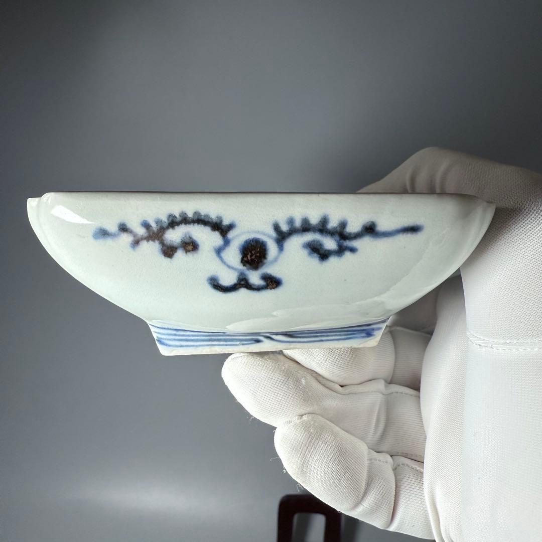 江戸中期　古伊万里　染付蛸唐草長皿　五客　冨貴長春　古器を楽しむ　料理屋