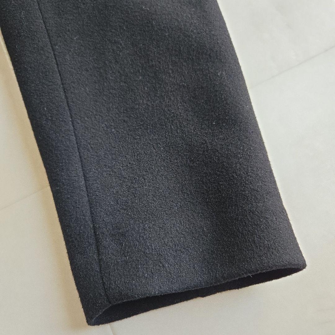 レサージュ SUPER120 ステンカラーショートコート ブラック