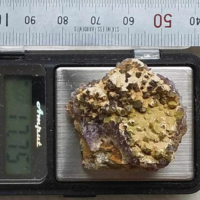 17.75g　アメジスト+P+M共生　栃木県産　鉱物標本　国産鉱物