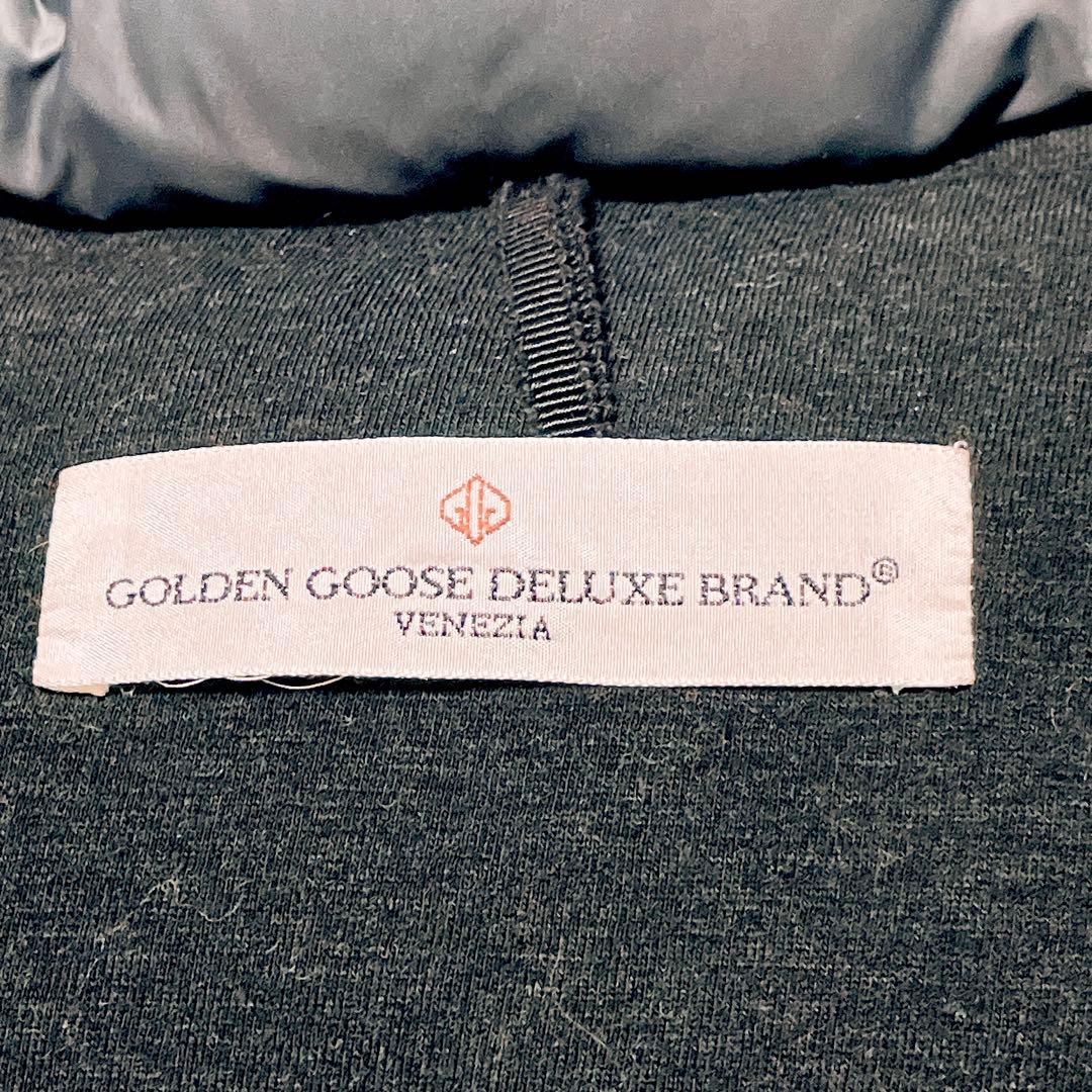 美品★ゴールデングース　ダウンポンチョ　ダウンジャケット　ネイビー　XS(593