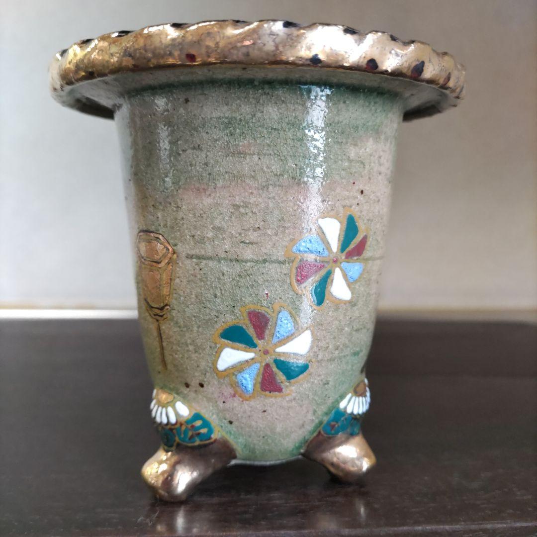 盆栽鉢、植木鉢、蘭鉢、錦鉢　お雛様柄、　京楽鉢、年代鉢、金縁蘭鉢、盆栽鉢、未使鉢