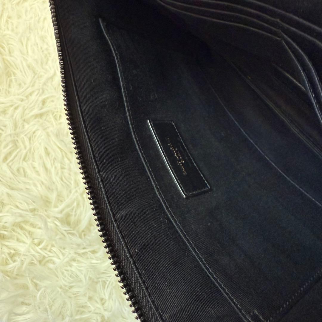 極美✨ サンローラン YSLロゴ クラッチバッグ レザー 黒 セカンドバッグ