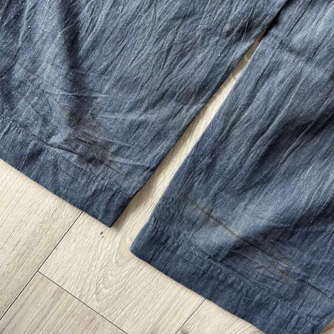 45rpm コットン リネン インディゴ チノパン30 シャンブレー アメカジ