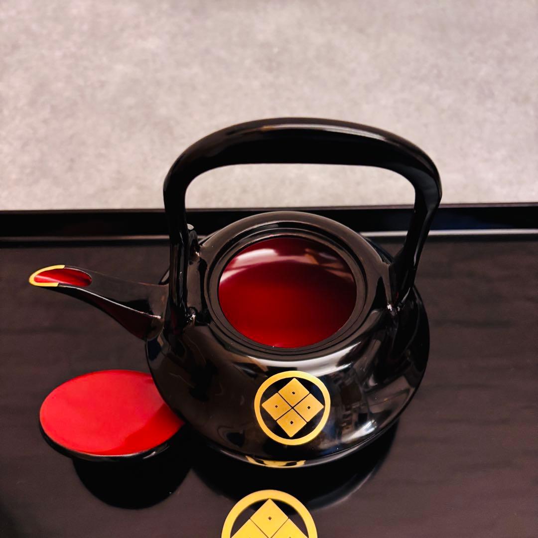 美品 黒塗豊岡漆器 盃付き三宝セット 結納 お正月 飾り 漆器 華工芸 四ツ揃