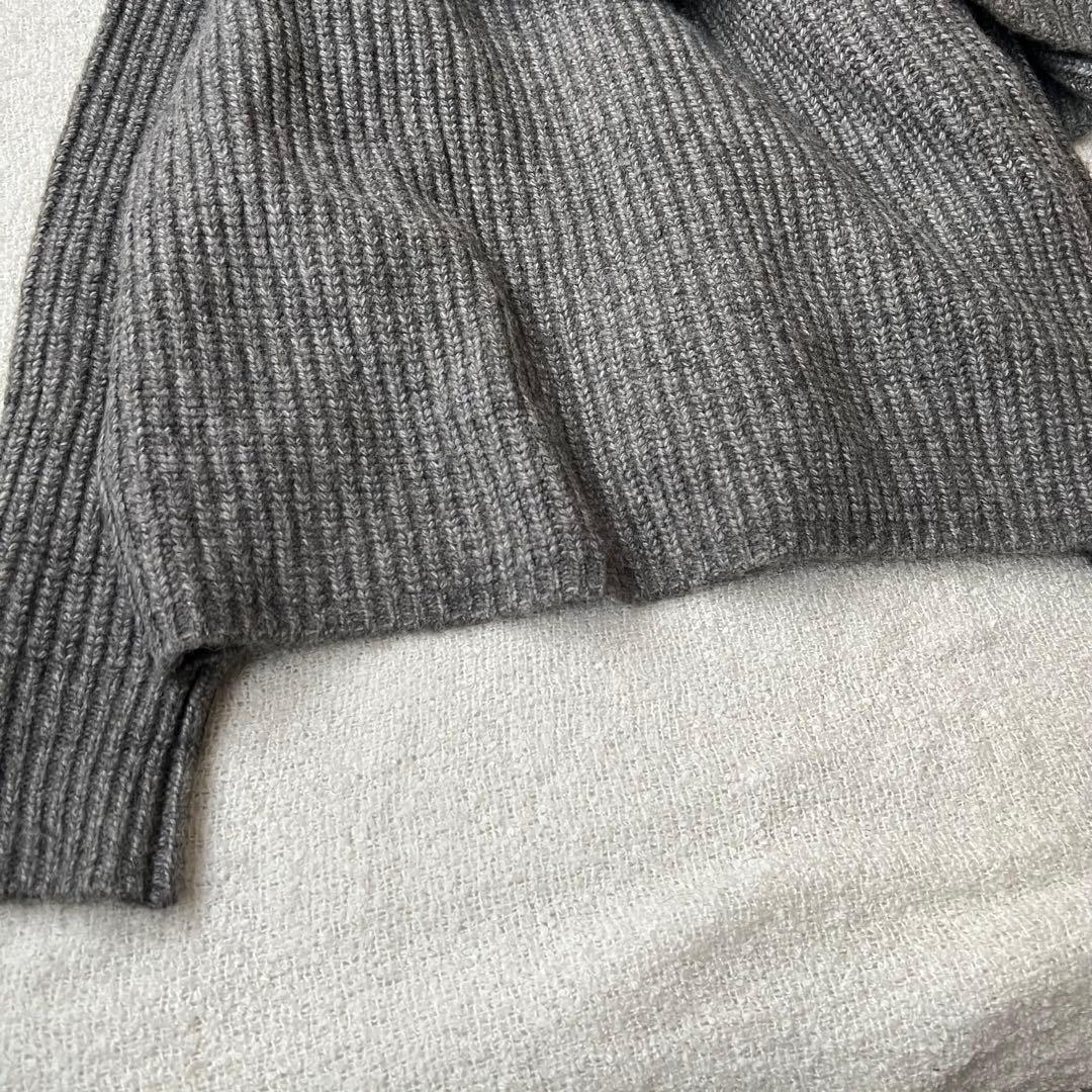 【美品】ETRE TOKYO アシメトリーストールニットカーディガン グレー