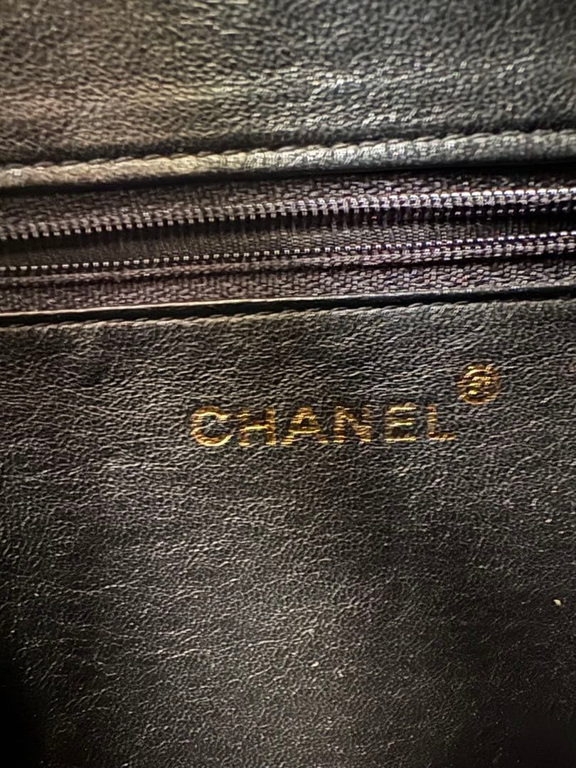 ヴィンテージCHANEL ブラック レザー ショルダーバッグ