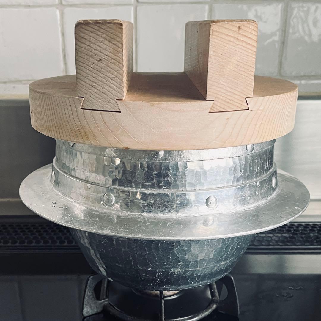 アルミ打ち出し羽釜 釜定木蓋セット