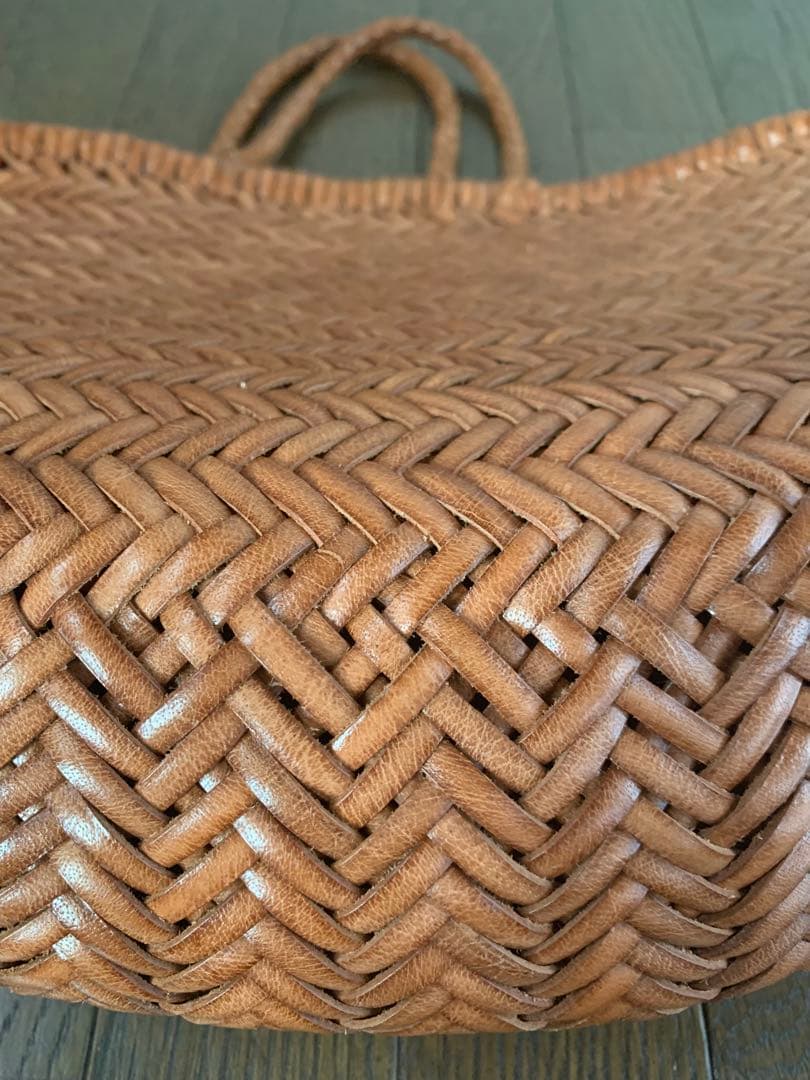 ドラゴンDragon かごバッグ 革素材 美品 付き 定番 シンプル